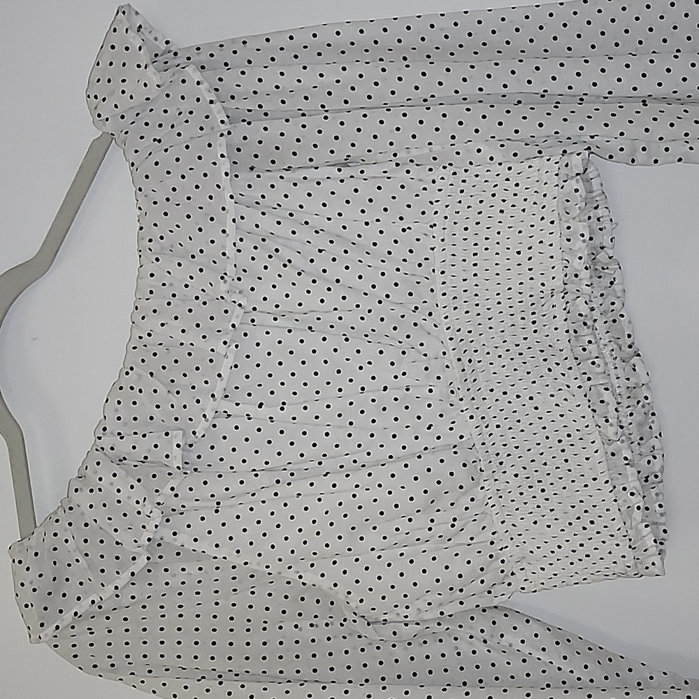Revolve Majorelle Tate Smocked Long Sleeve Polkadotz Puff Sleeve CottageTop Sz S - Picture 11 of 16